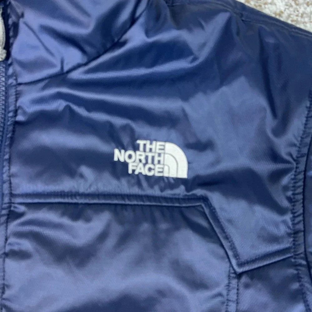 The North Face Jacket Mens Medium Navy Puffer Insulated Full Zip Hiking Winter